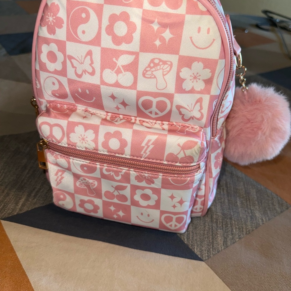 Pink Patterned Kids Backpack